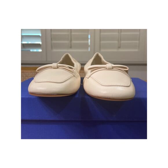 Stuart Weitzman Tully Loafer Seashell Lacquered Nappa Size 6.5 NIB Ballet Flat - Picture 8 of 14